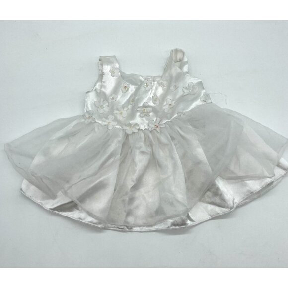 Build A Bear Party Dress White Sequin Evening Flowers Floral Wedding 2011 - Picture 1 of 5